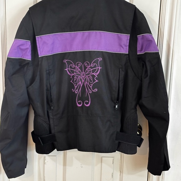 moto 90s jacket with butterfly detail on back y2k - Picture 3 of 4
